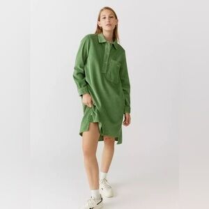 Obey Amelia green corduroy mini long sleeve pockets XS